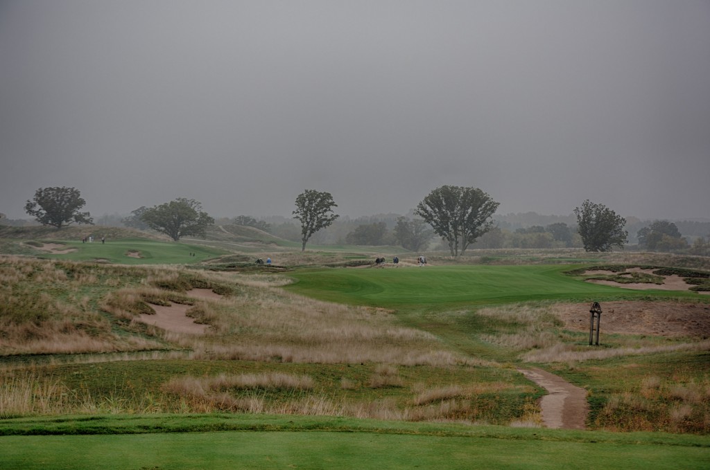 Par 5 7th hole at Erin Hills Golf Course home to the 2017 US Open in Hartford, Wisconsin.