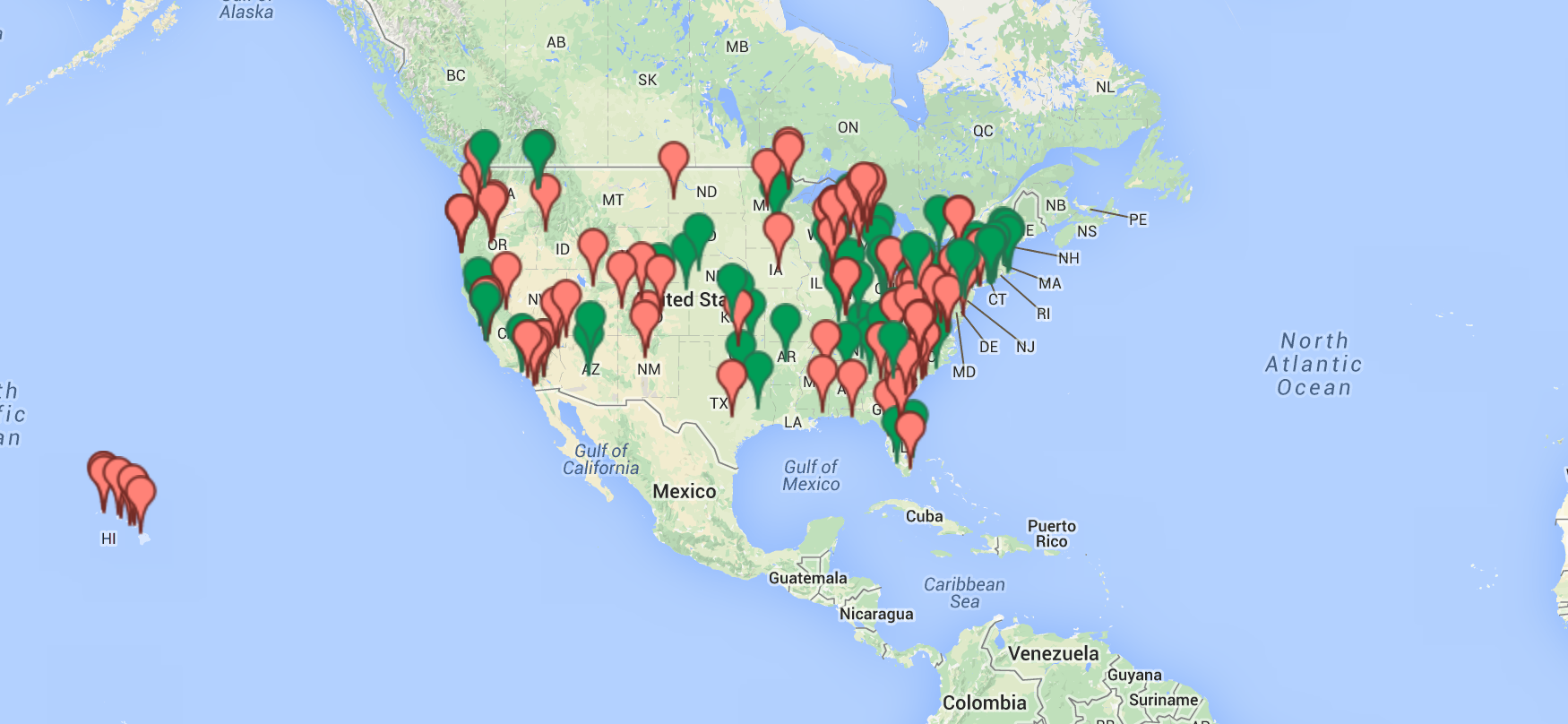 Map Of Top 100 Golf Courses In US