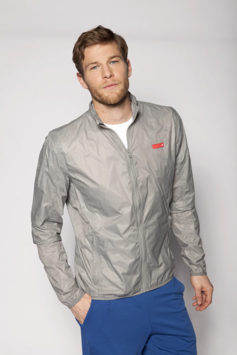 The Murray Jacket in grey.