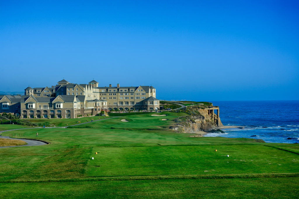 The finishing hole on the Old Course at Half Moon Bay