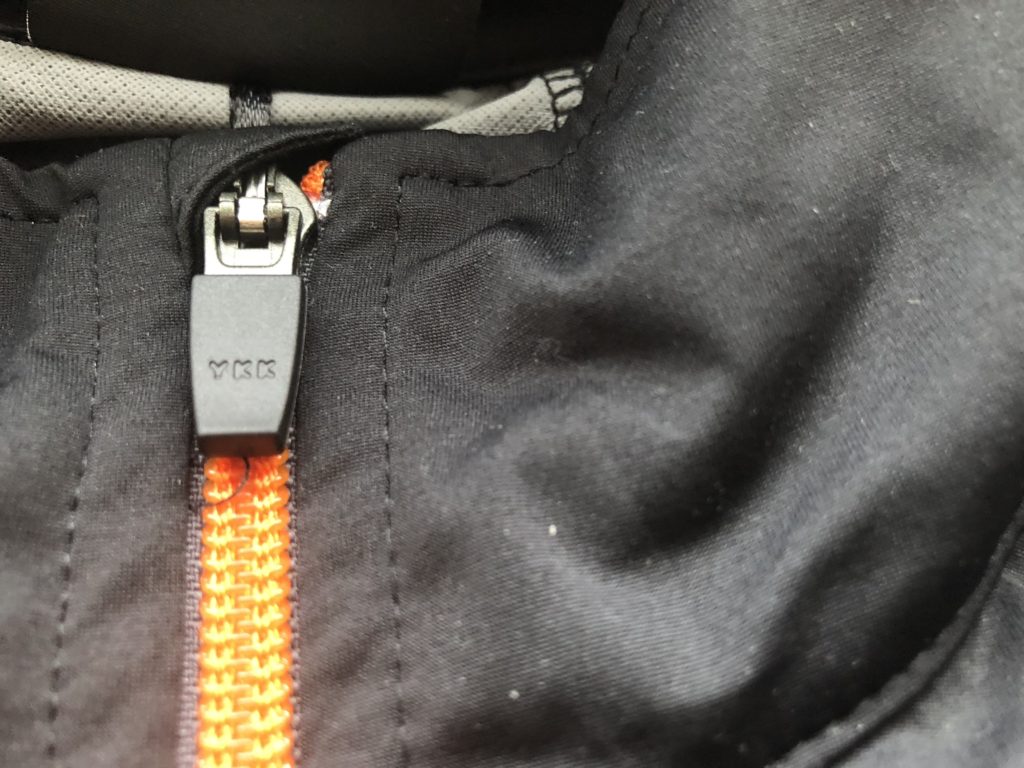 Close up of material and zipper on the Interface-1
