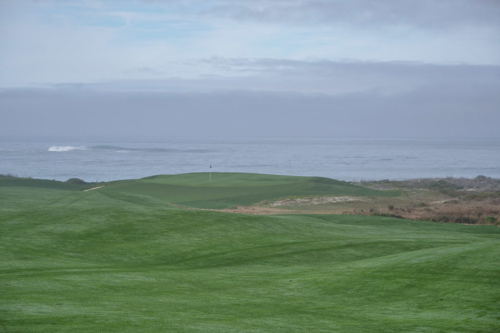 The opening green at Spanish Bay