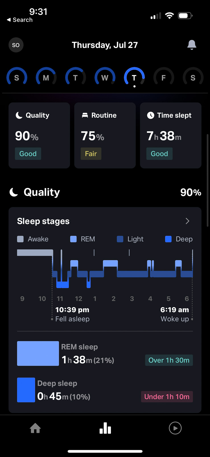 Eight Sleep Pod 3 Sleep Tracking app